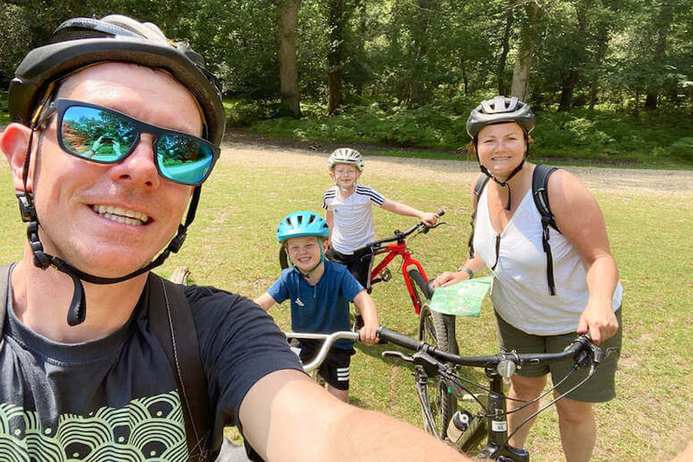 Family on a cycling day out in the country side