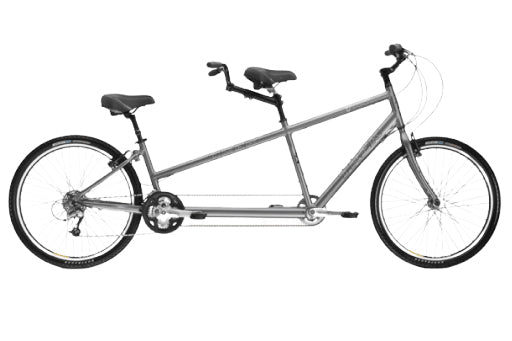 Tandem bicycle on a white background