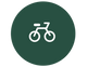 Icon of a bicycle on a green background