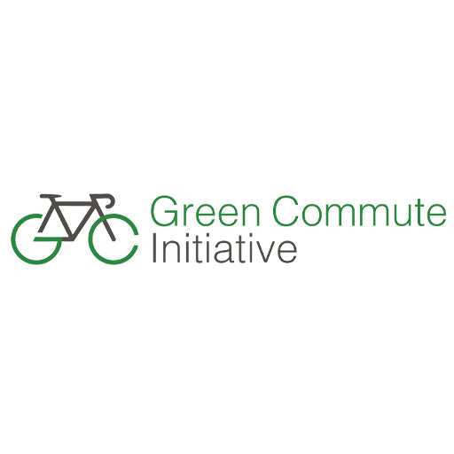 Green Commute Initiative logo featuring a stylized bicycle icon and the text 'Green Commute Initiative' in green and dark grey on a white background.