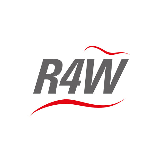 The logo for Run 4 Wales, featuring bold grey letters with red swoosh accents on a plain white background.