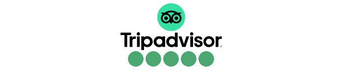 Tripadvisor logo with 5 green dots