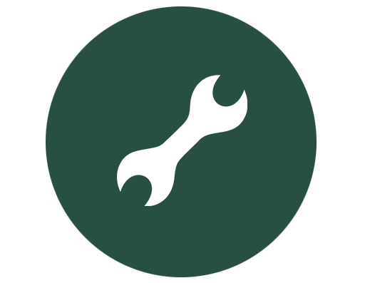 Wrench icon in forest green